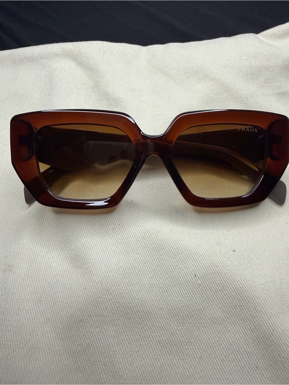 Prada Women's Tortoise Brown Oversized Sunglasses - Picture 2 of 6